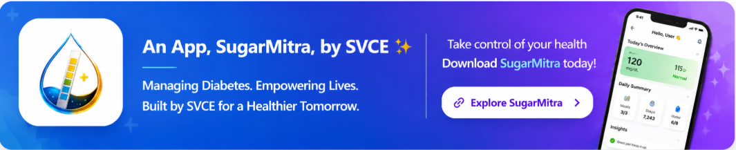 An App, SugarMitra, by SVCE - Managing Diabetes, Empowering Lives